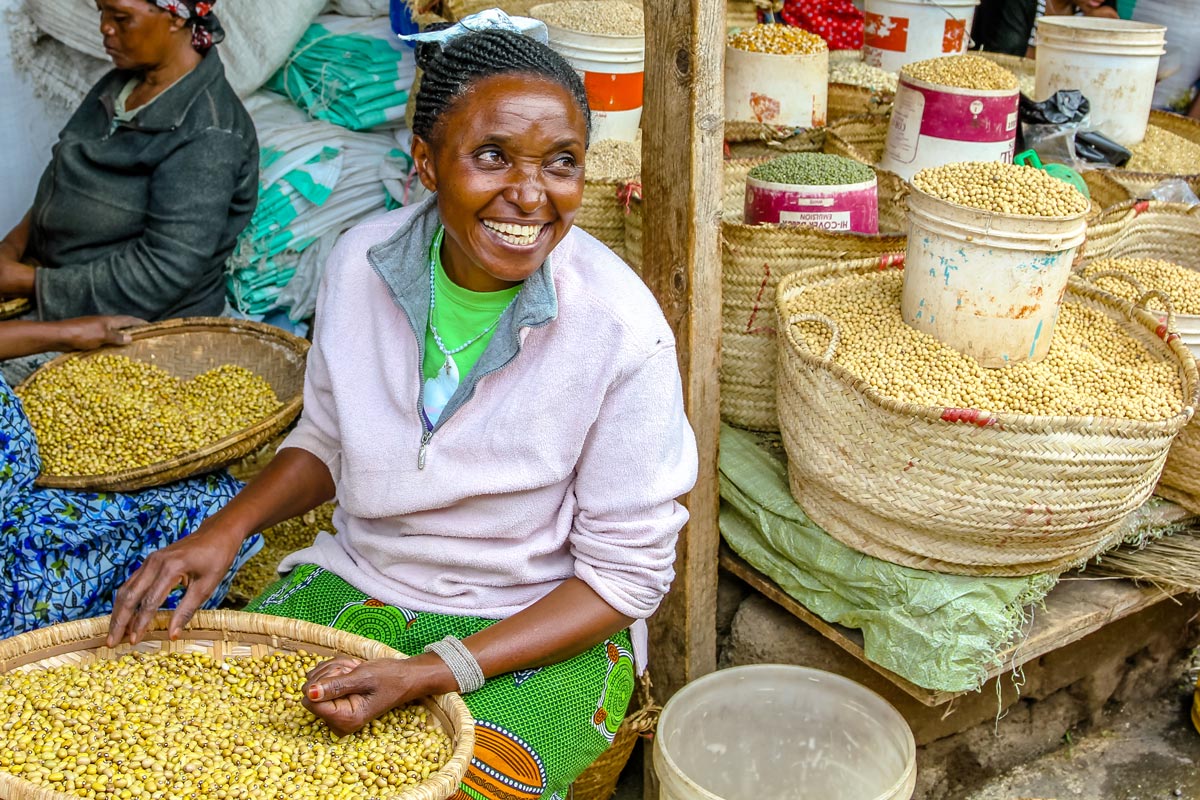 Woman with Beans